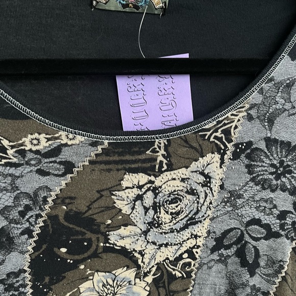 2000s y2k floral lace graphic long sleeve - Picture 2 of 3